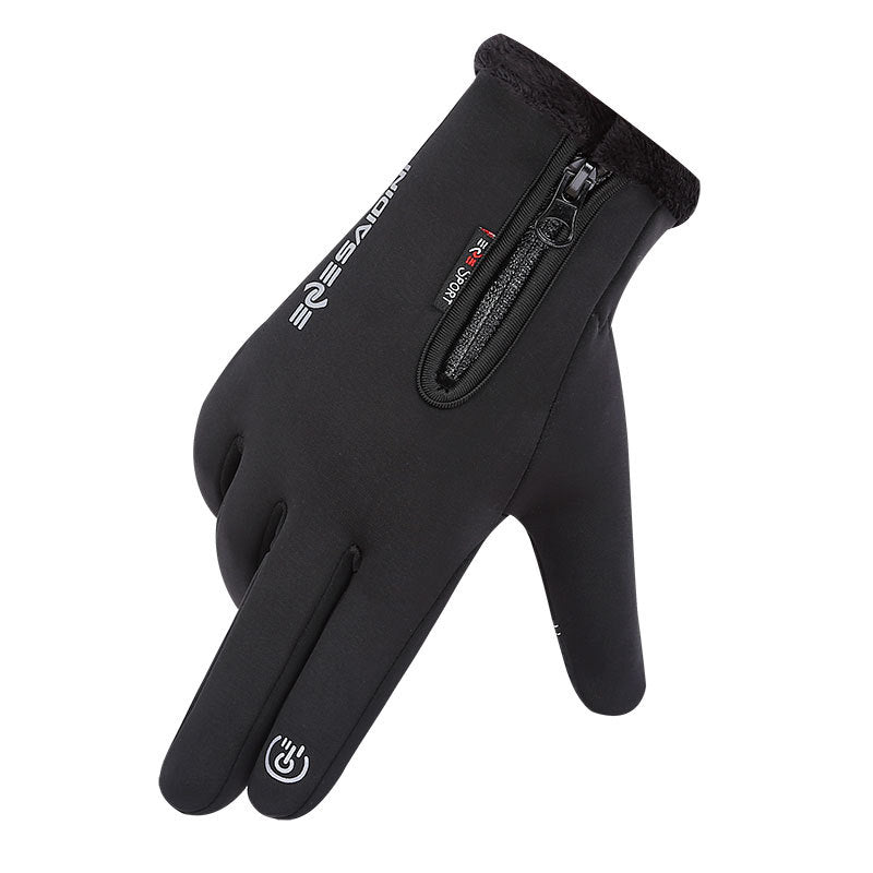 Wholesale Winter Touch Screen Zipper Waterproof Cycling Outdoor Training Non-slip Sports Gloves