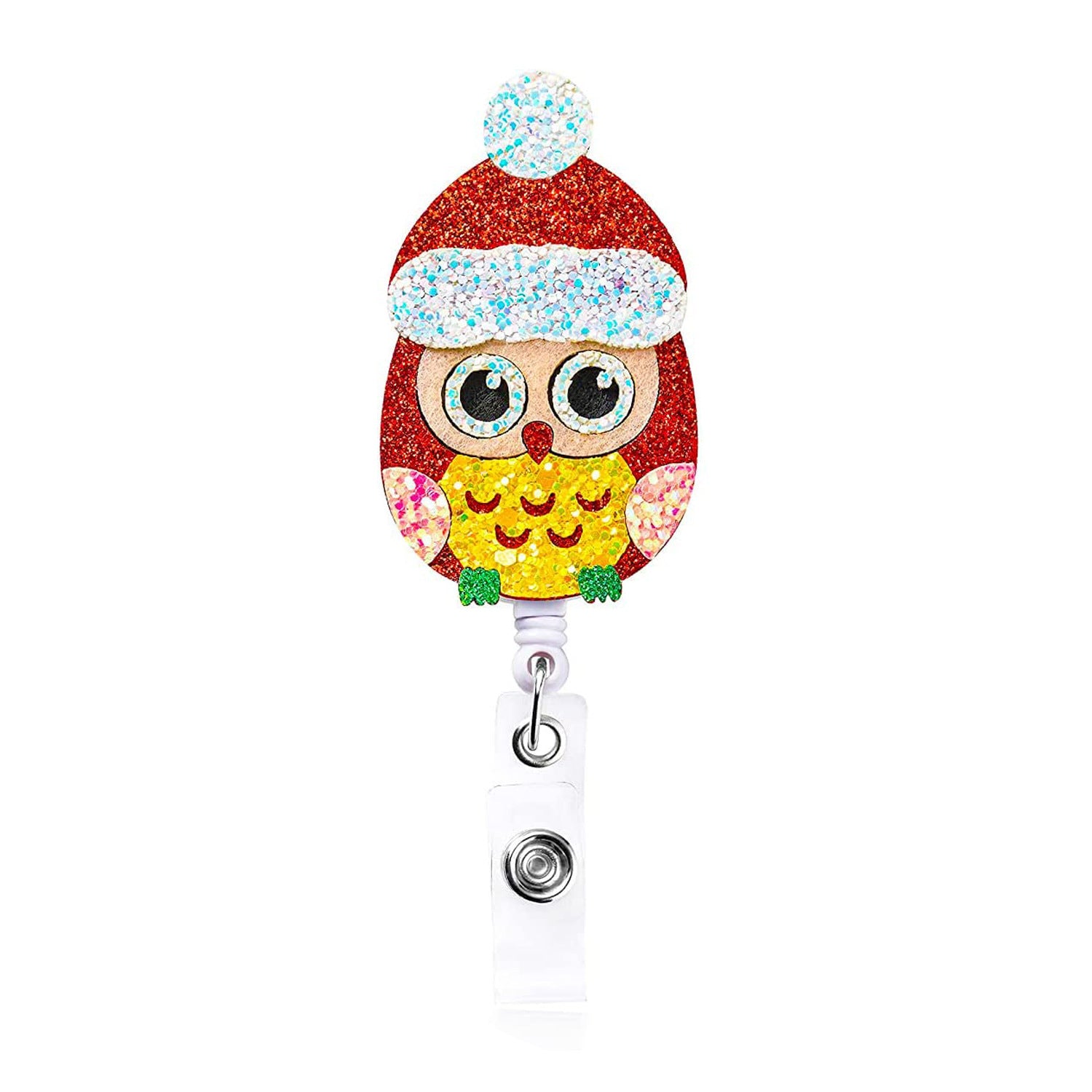 Wholesale Christmas Felt Easy Pull Buckle Cute Retractable Rotating ID Buckle
