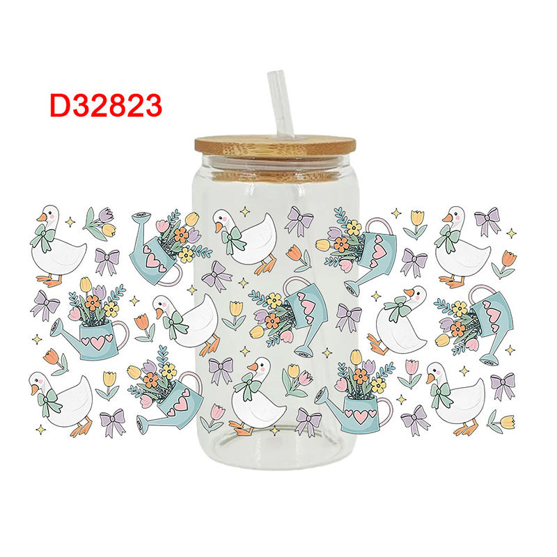 Wholesale Colorful Happy Animals 16oz Cup UV DTF Wraps