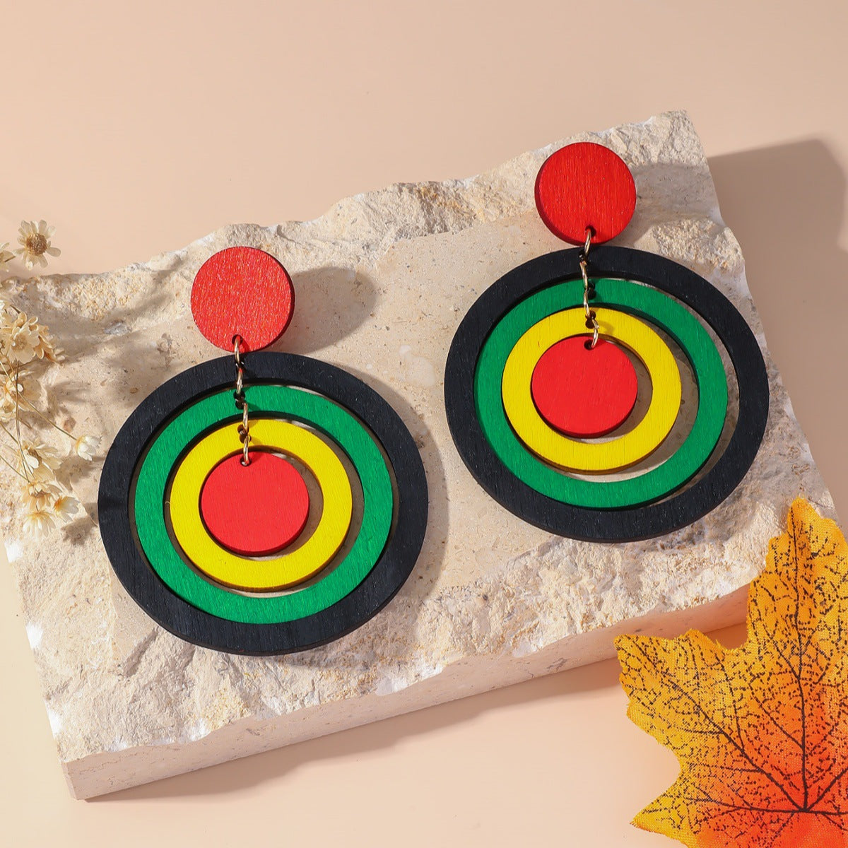 Wholesale Fashion Multi-Shape Wood Earrings