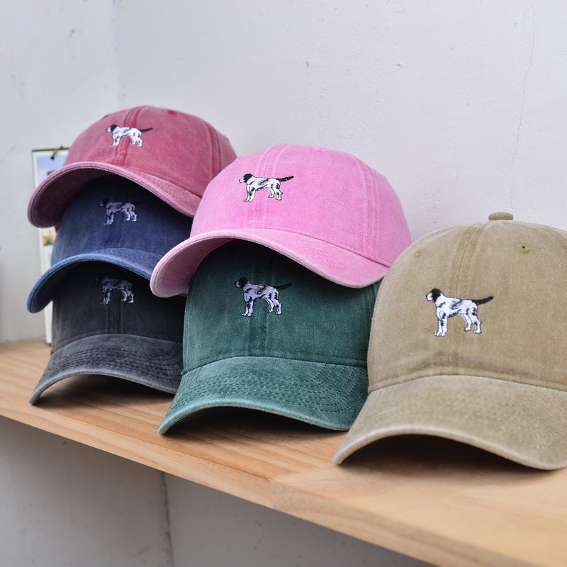 Wholesale Washed Solid Color Puppy Retro Distressed Baseball Cap