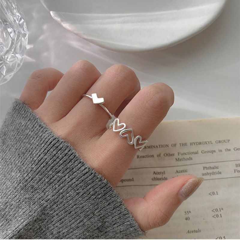Wholesale Hollow Heart Alloy Set Rings