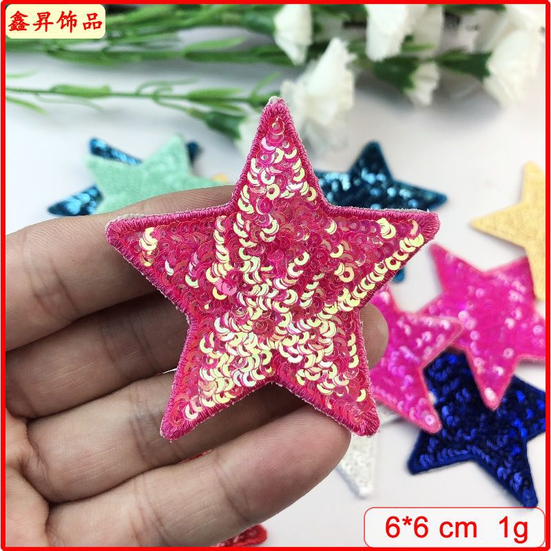 Wholesale Love Star Towel Embroidered Bead Sequin Cloth Stickers Badge Chest Badge Patch FS
