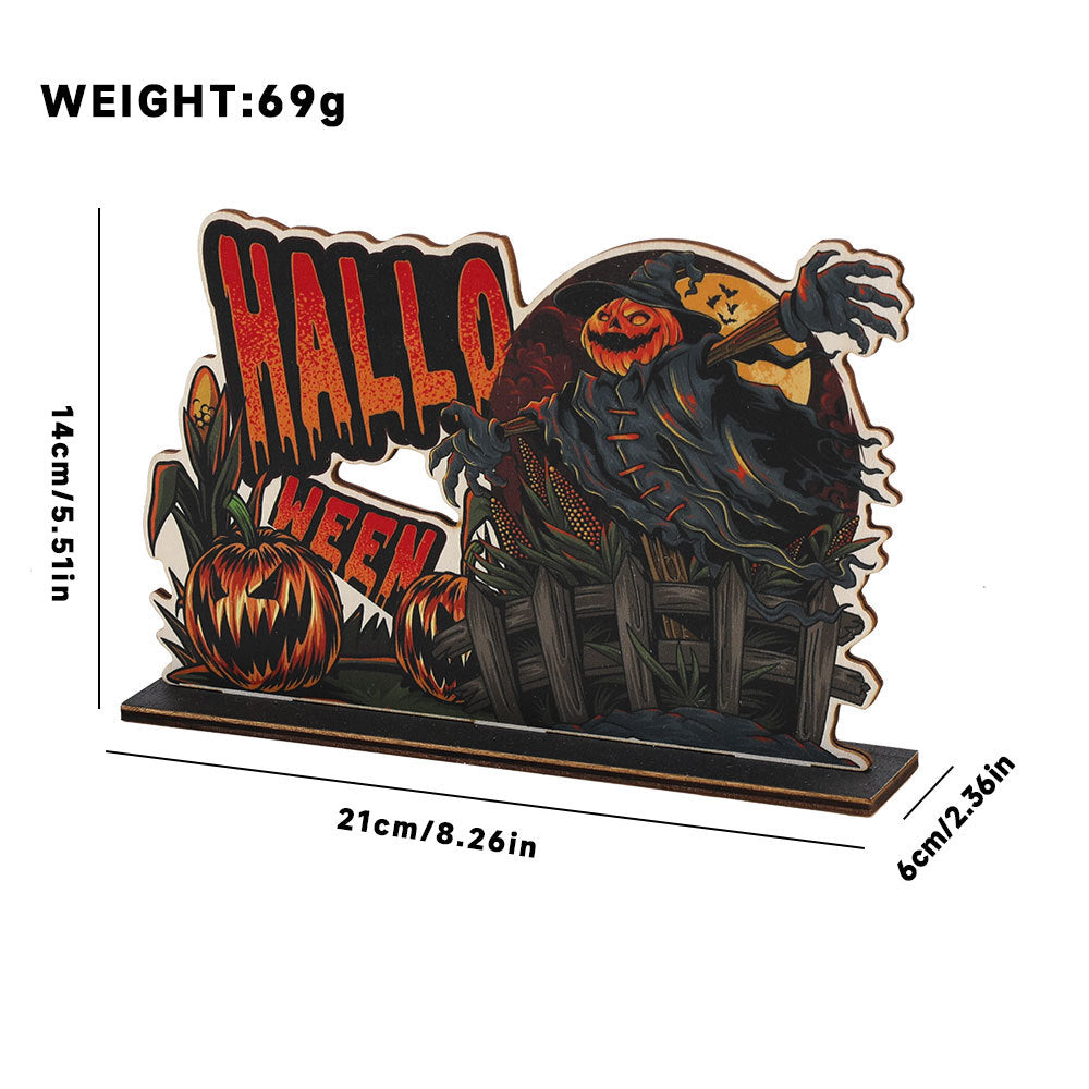 Wholesale Halloween Bar Party Atmosphere Scene with Wooden Table Ornaments