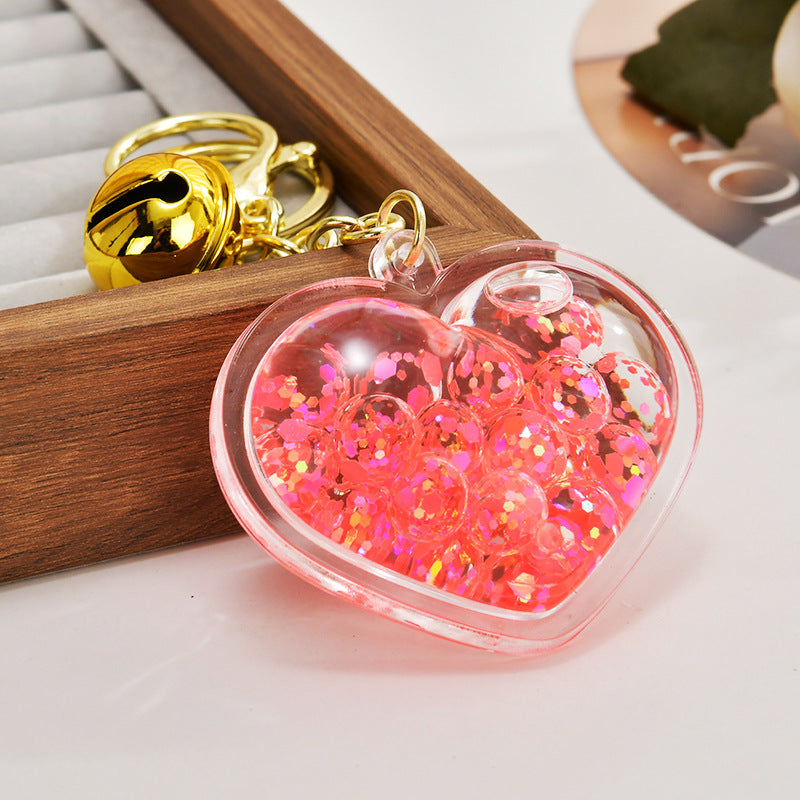 Wholesale Acrylic Luminous Bubble Bead Heart Keychain