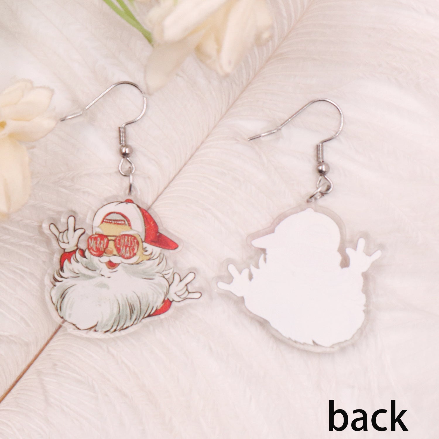 Wholesale Christmas Santa Claus Acrylic Earrings