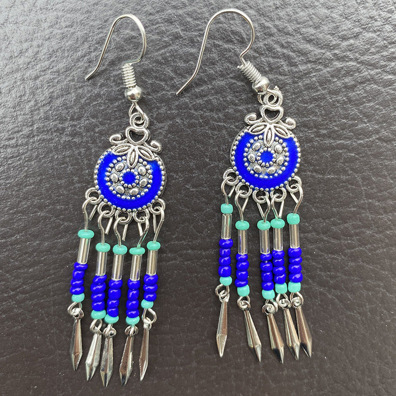 Wholesale Personalized All-match Ethnic Style Bohemian Small Tassel Earrings