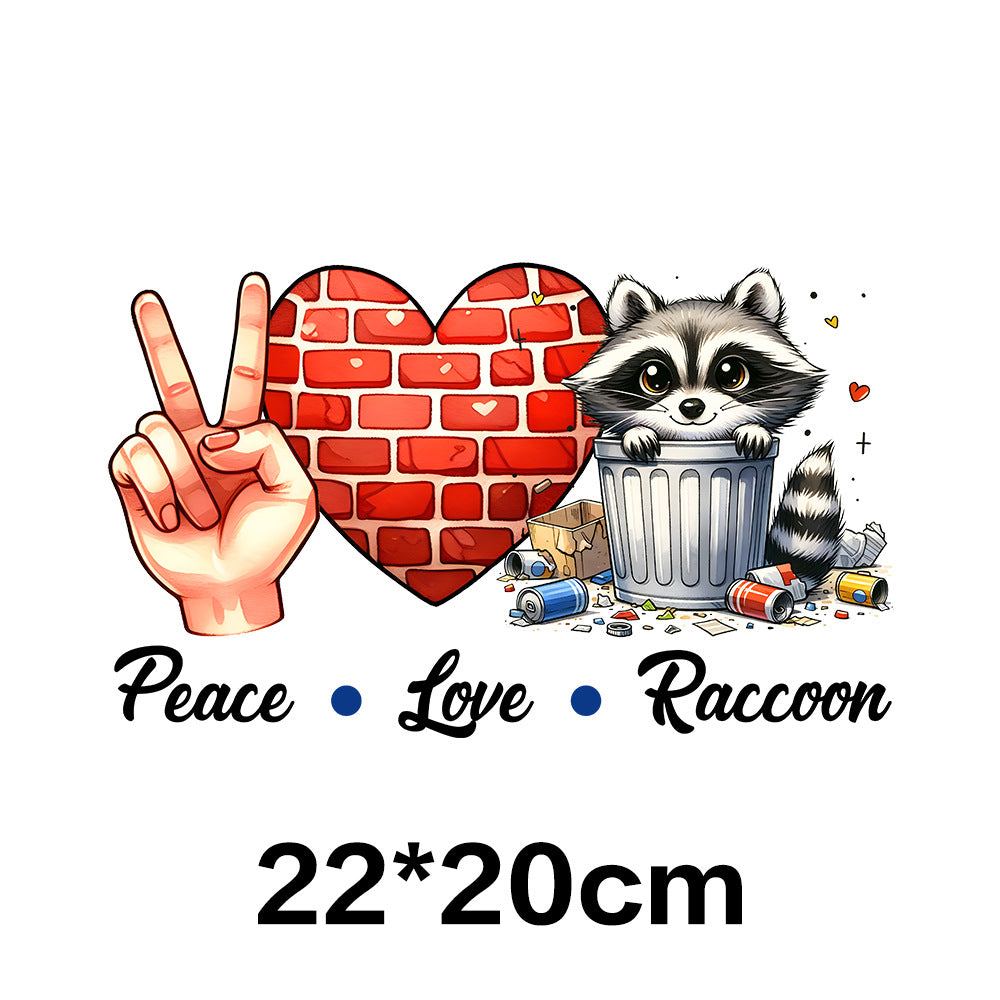 Wholesale 10pcs Fun Raccoon  UV DTF Ready to Press Transfers Wraps