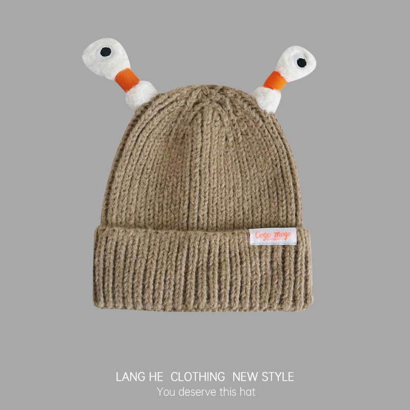 Wholesale Winter Cartoon Funny Eyes and Glowing Tentacles Parent-child Knitted Wool Hat