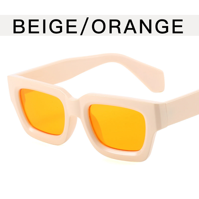 Wholesale Small Square Frame Concave Wide Leg PC Sunglasses