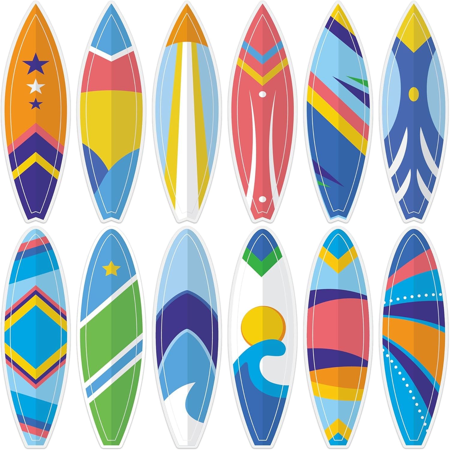 Wholesale 15 Sets Summer Surfboard Beach Sign Hollow Paper Wall Decoration Hawaiian Party Supplies Tropical Bar Sign Pendant