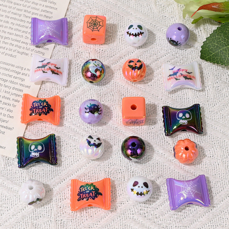 Wholesale 10pcs/pack  acrylic printed beads with straight holes  Acrylic Beads