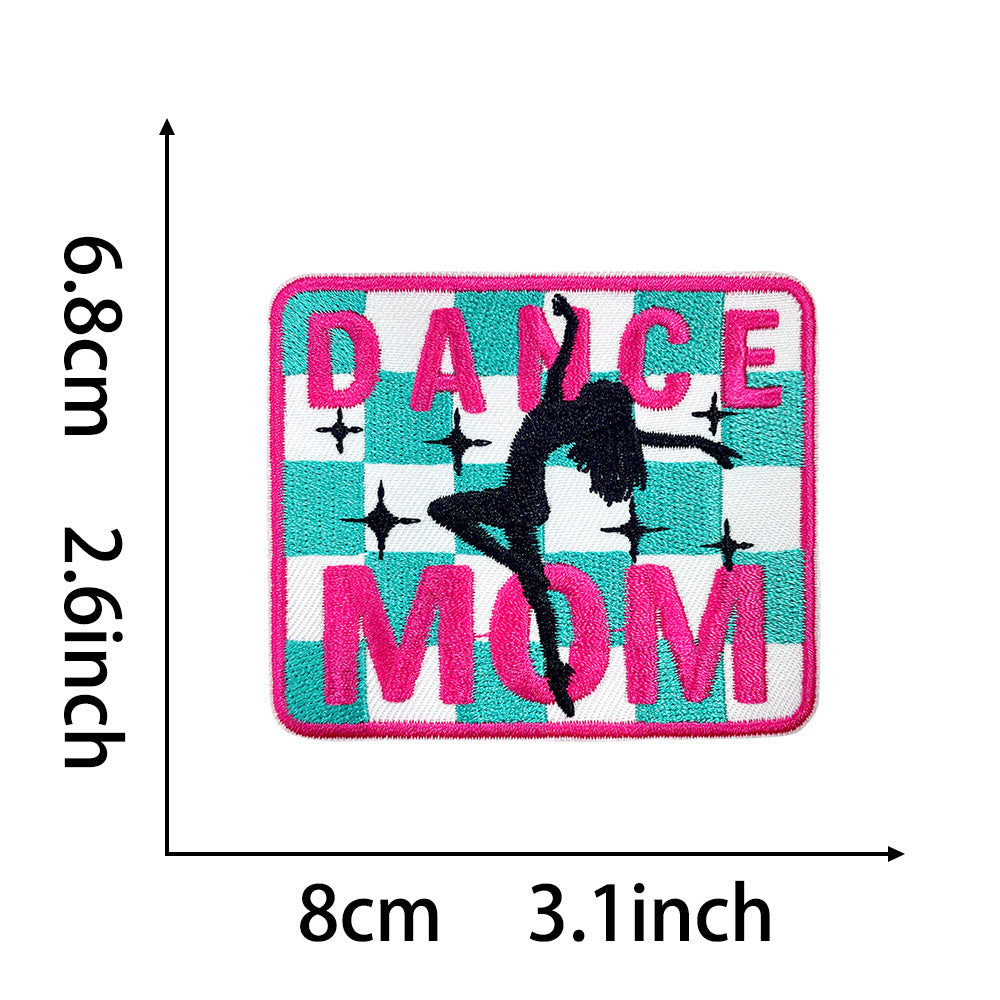 Wholesale Trendy 9 Styles Pink Plaid Letter Embroidered Patches DIY Iron On Applique For Shoes Hats Boutique Resale
