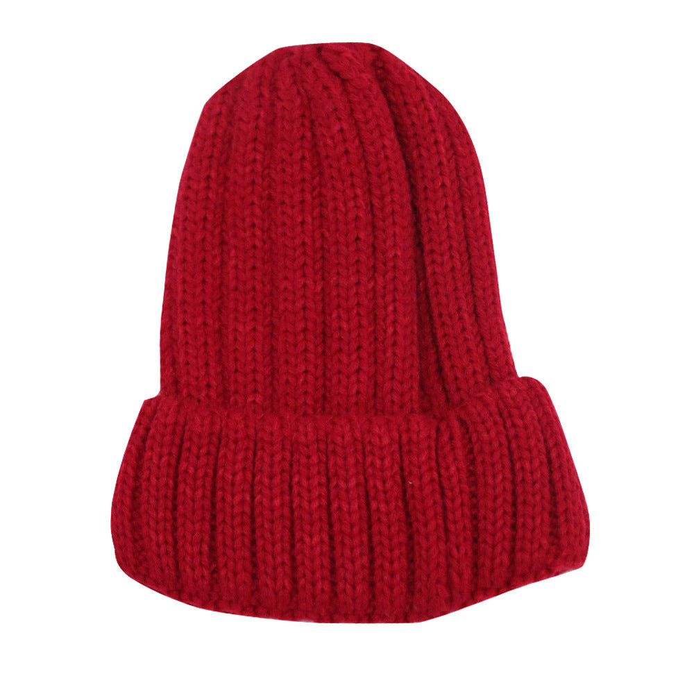 Wholesale Acrylic Solid Color Warm Knitted Hat