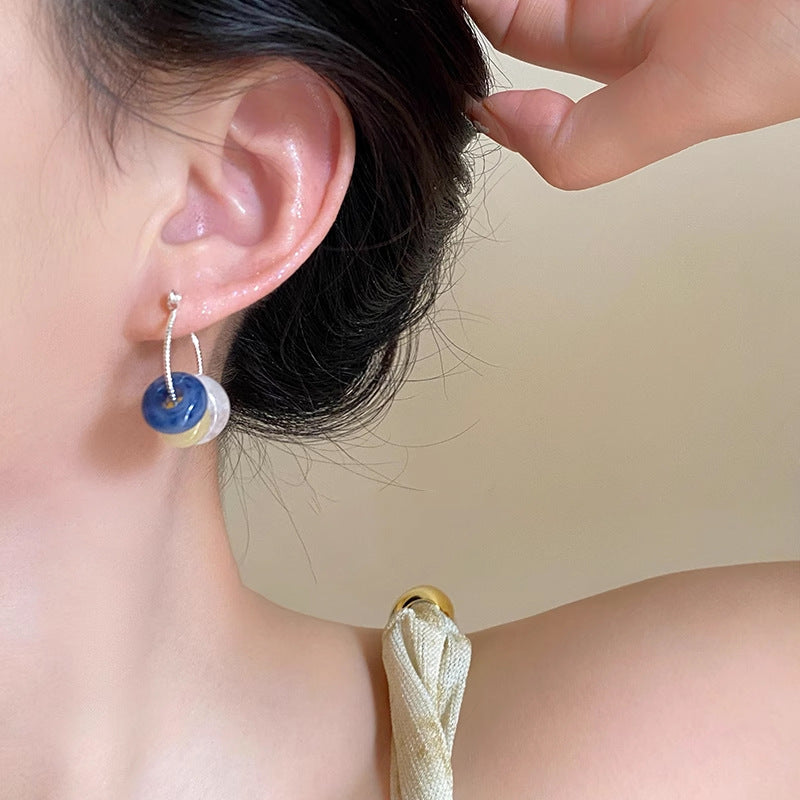 Wholesale Candy colored beaded earrings for women ins style summer earrings