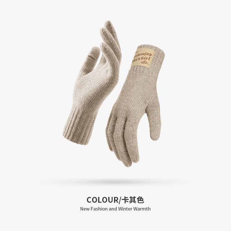 Wholesale Winter Knitted Wool Gloves Windproof and Cold-proof Flip-finger Touch Screen Warm Gloves