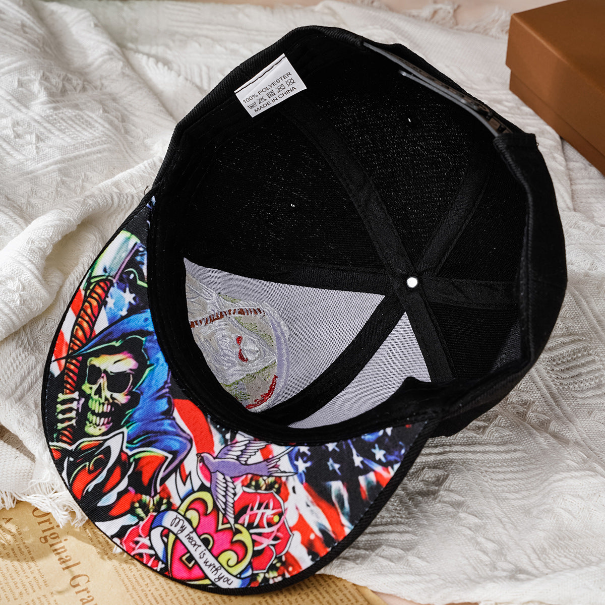 Wholesale Hip-hop Embroidered Reaper Polyester Baseball Caps