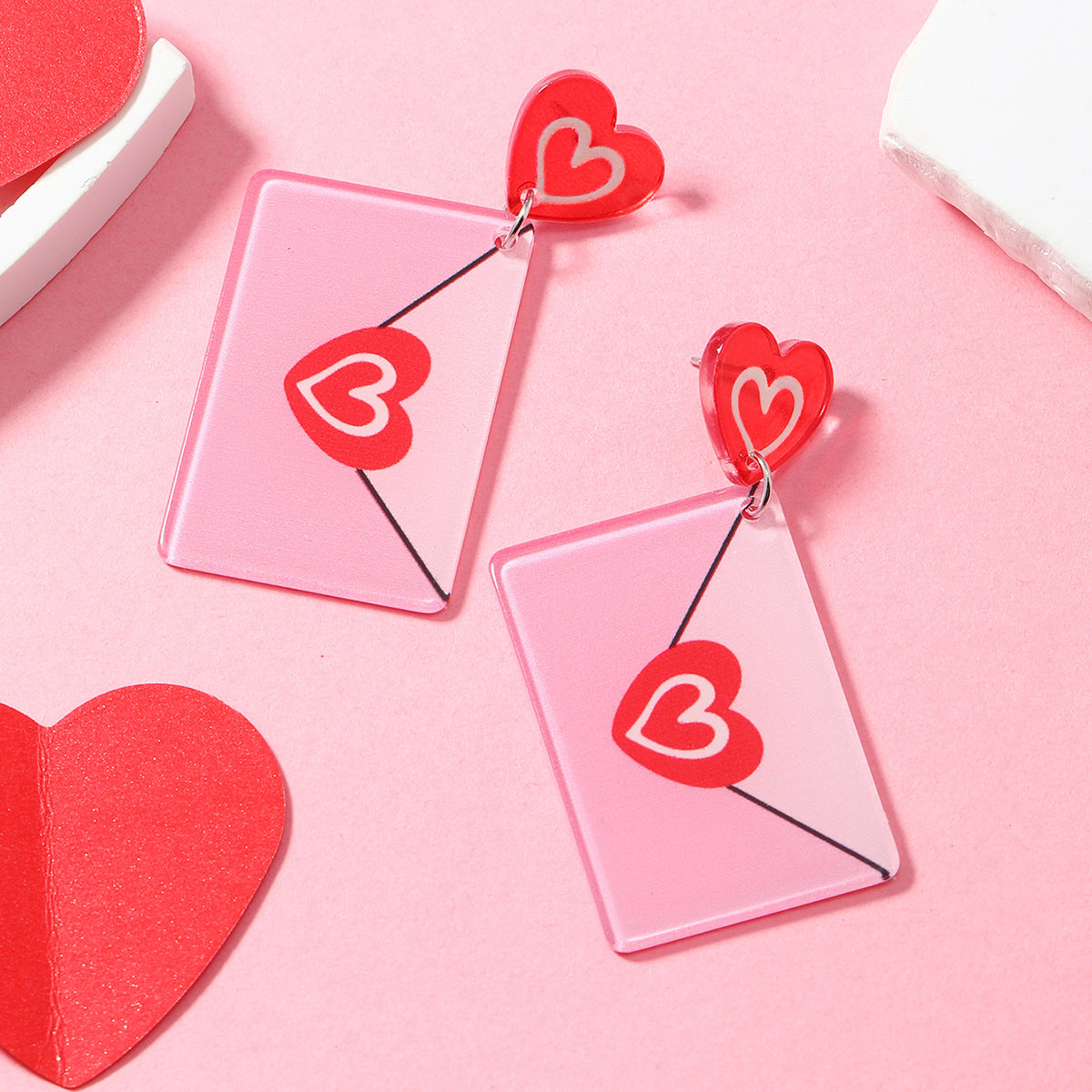 Wholesale Wholesale Valentine's Day Girly Pink Cute Acrylic Earrings