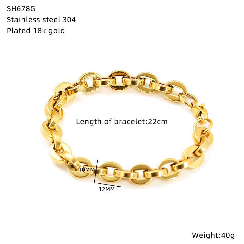 Wholesale fashion stainless steel hip-hop bracelet  unisex jewelry
