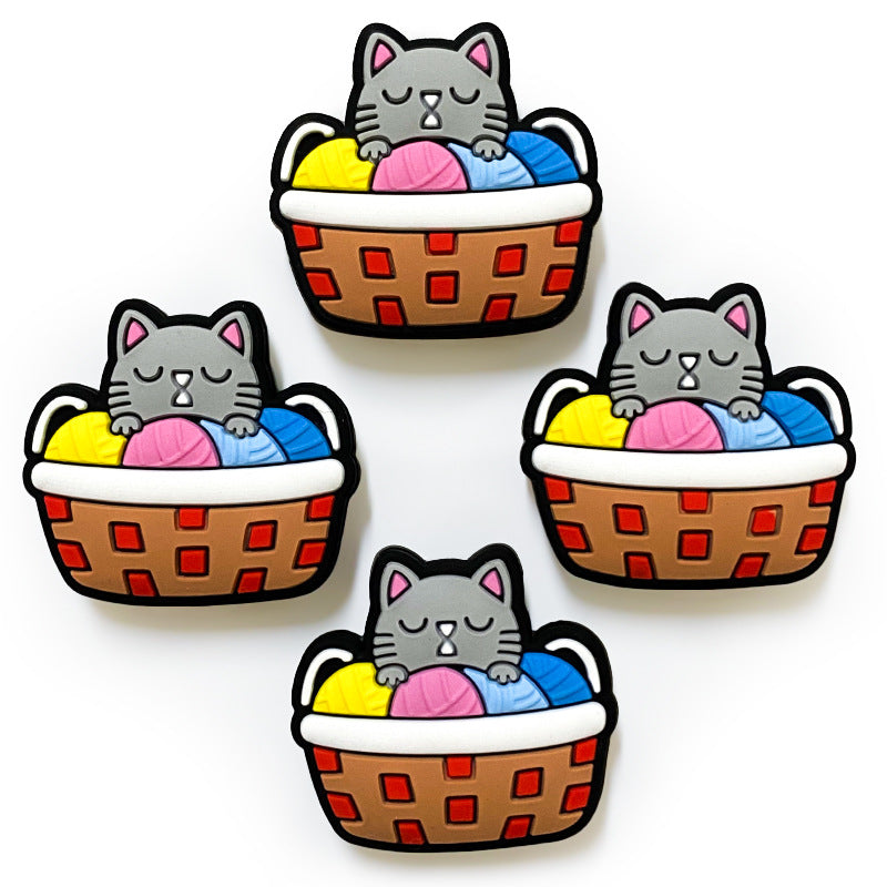 Wholesale 10PCS Cartoon Cute Cat Silicone Beads
