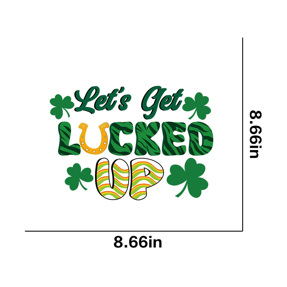 Wholesale 10pcs St. Patrick's Day Green Lucky Clover UV DTF Ready to Press Transfers Wraps