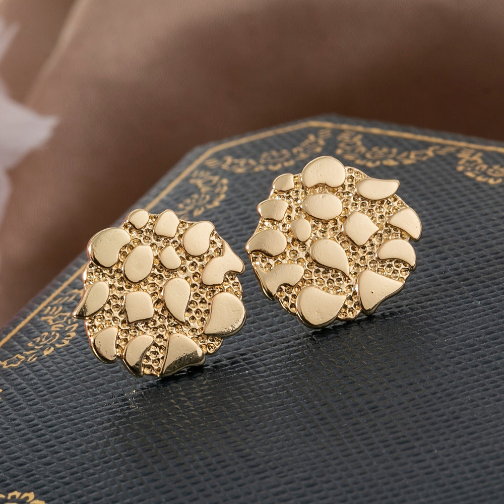 Wholesale Retro gold irregular geometric earrings