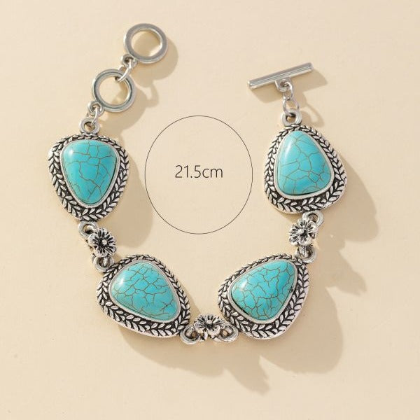 Wholesale Bohemian T-shaped pattern turquoise eco-friendly bracelet