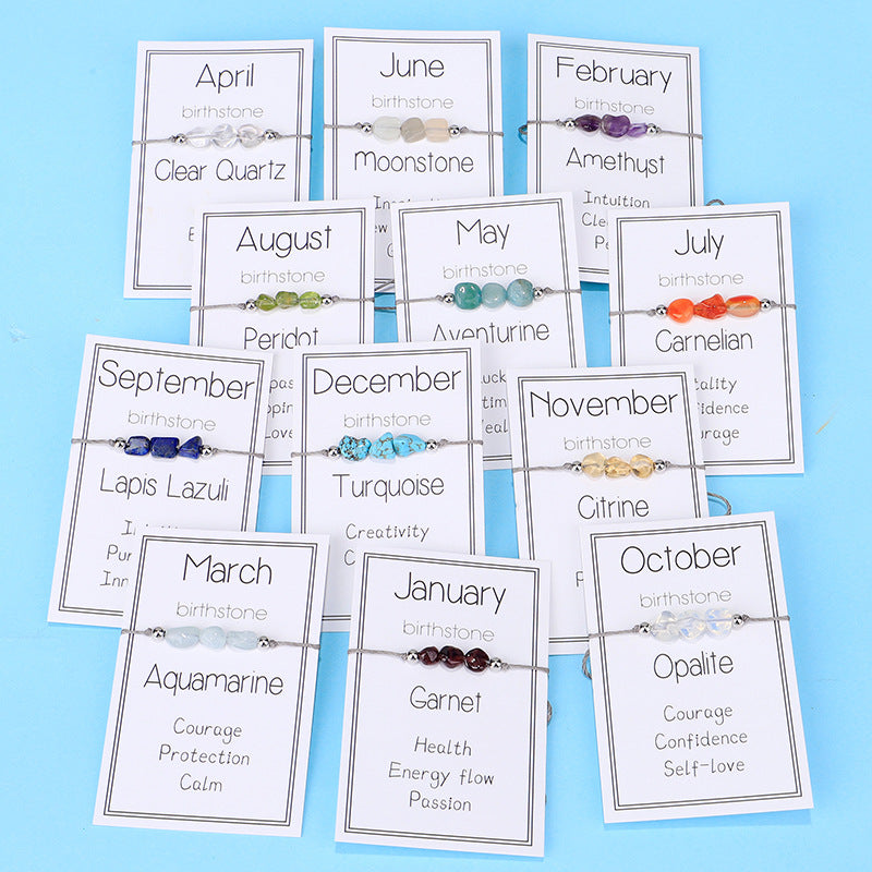 Wholesale Irregular Birthstone Peridot Shaped Stone Bracelet