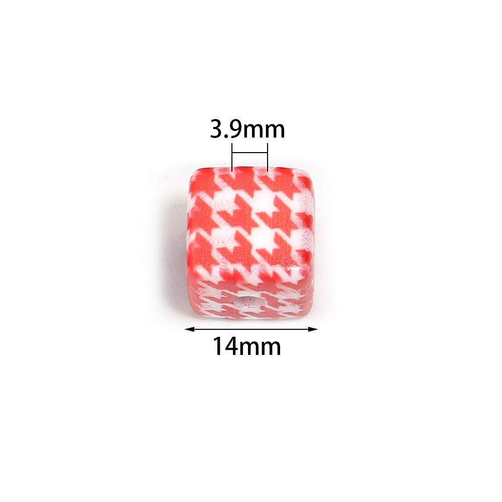 Wholesale 10pcs Printed Square Starry Sky Acrylic Beads
