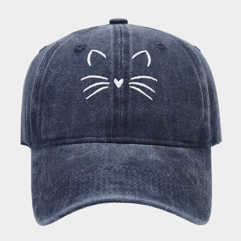 Wholesale Retro Cute Cat Embroidered Casual Baseball Cap