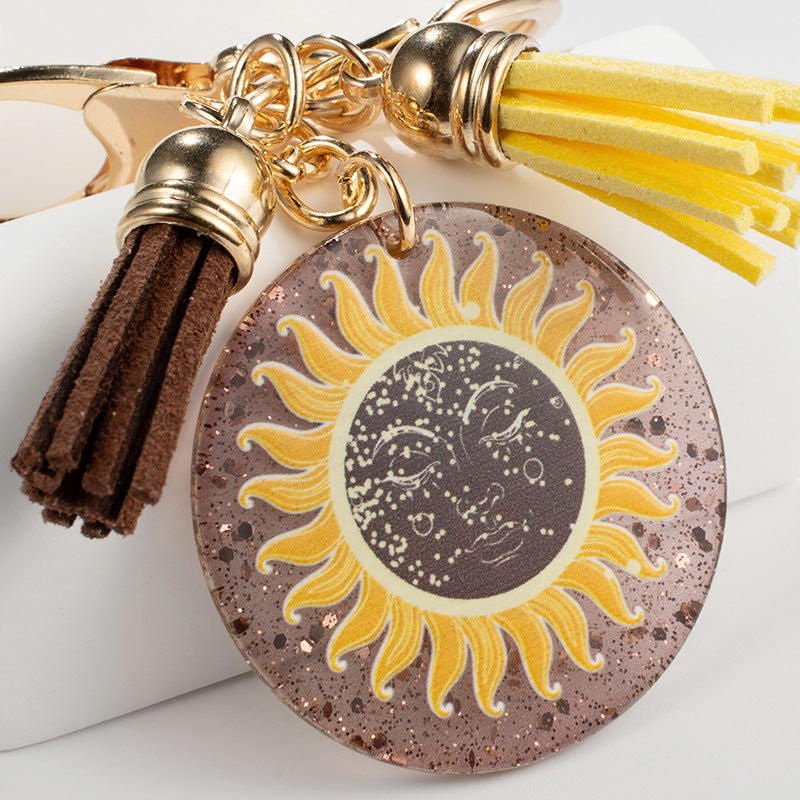 Llavero de metal de flores solar al por mayor