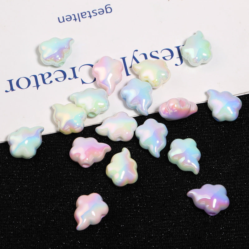 Wholesale 100pcs Night Light Cream Cloud Vertical Hole Acrylic DIY Beads