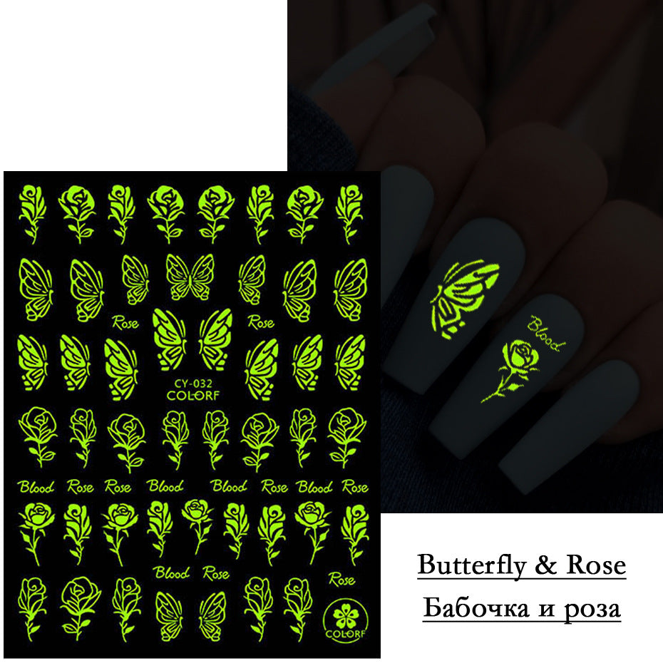 Wholesale 3pcs Luminous nail stickers
