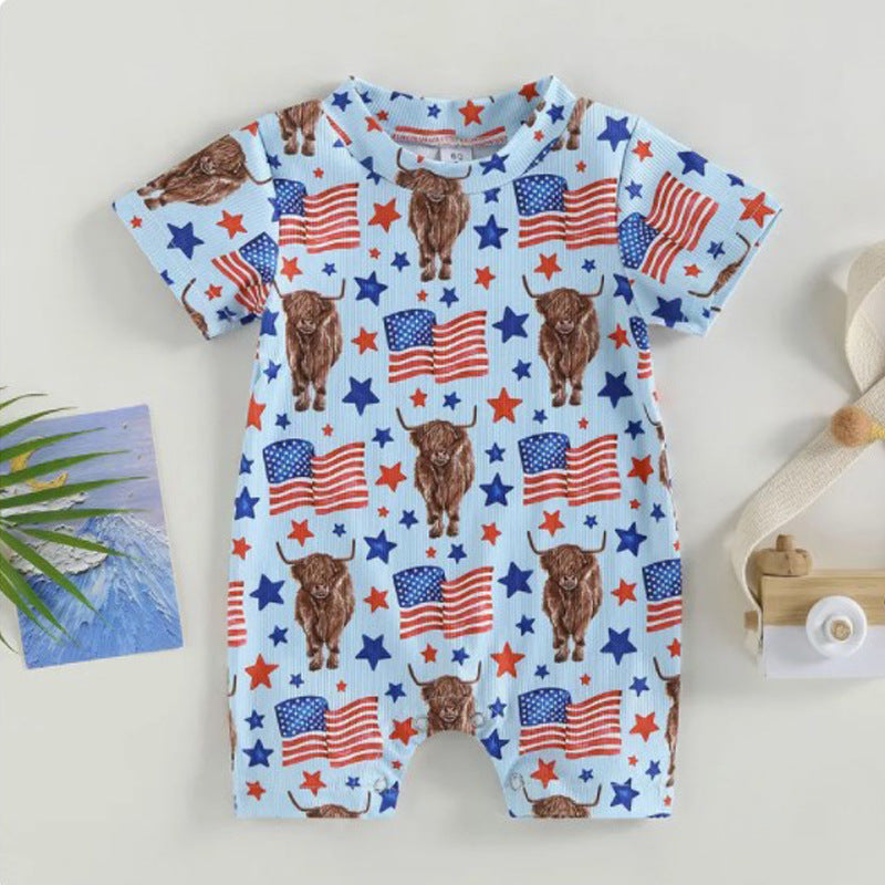 Wholesale Cotton Children's Independence Day Jumpsuit