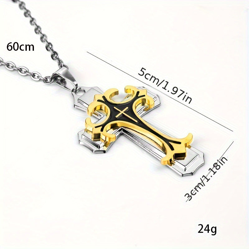 Wholesale Men's Cross Punk Style Keel Necklace
