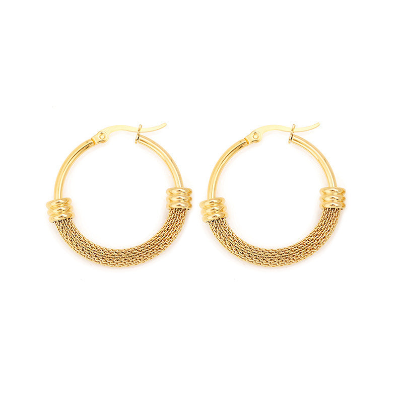 Wholesale gold plated hollow ring earrings