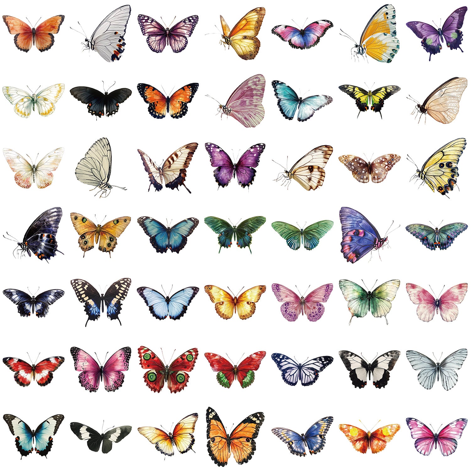 Wholesale 50pcs Elegant Butterfly Series DIY Stickers