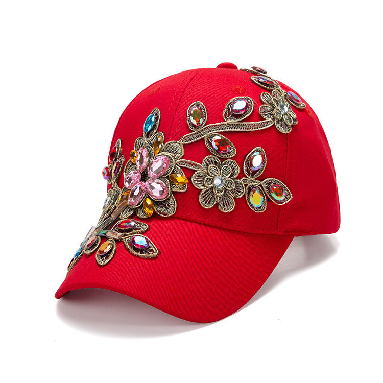 Wholesale Handmade Diamond Gilt Edged Louver Cotton Baseball Cap