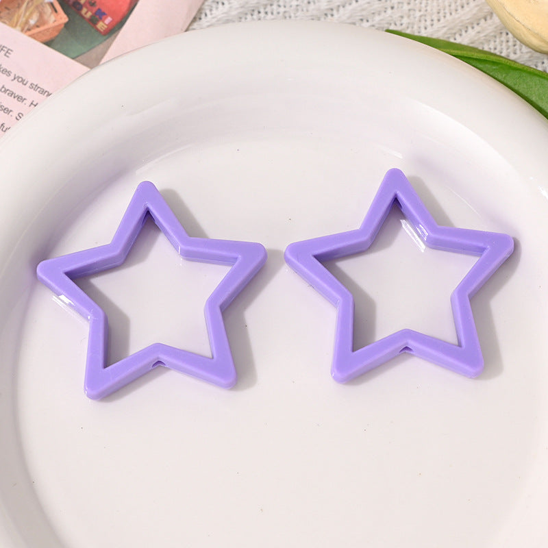 Wholesale  5pcs/pack  Large macaron-colored five-pointed star beads   Acrylic Beads