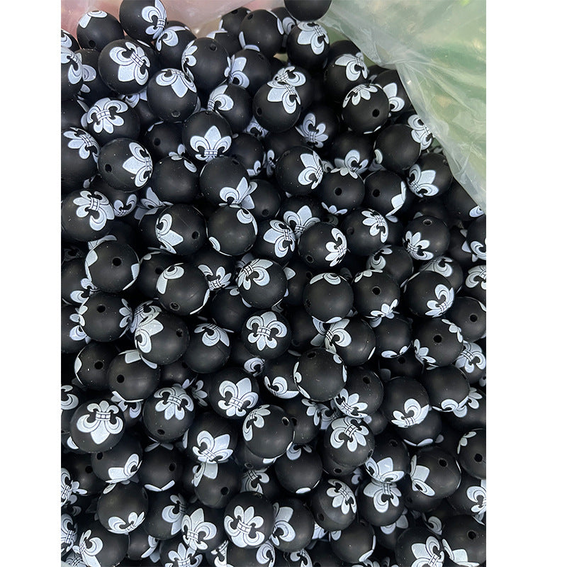 Wholesale 10PCS Water Transfer Silicone Colorful Leopard Beads