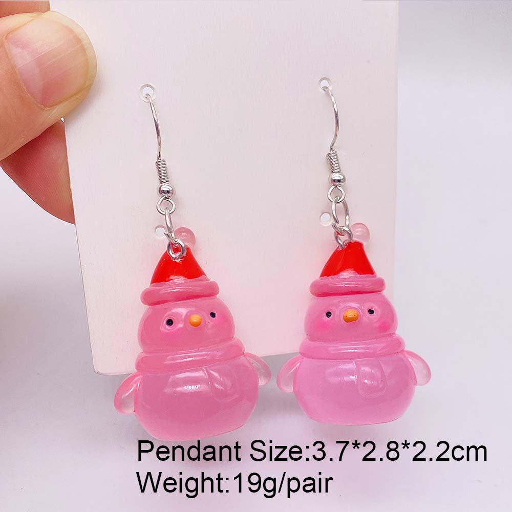 Wholesale Christmas 3D Three-dimensional Christmas Tree Snowman Resin Earrings