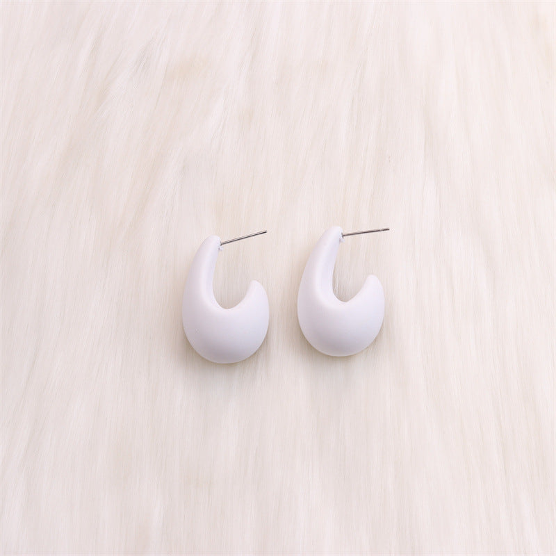 Wholesale Colorful Three-dimensional C-ring Acrylic Earrings