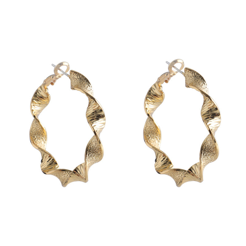 Wholesale Geometric Twisted Twist Irregular Copper Stud Earrings