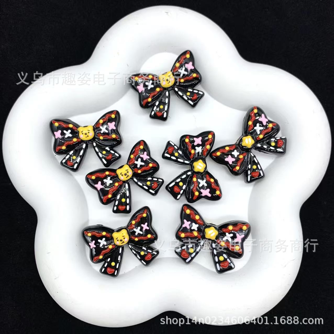 Wholesale 10pcs Colorful bow Acrylic Beads