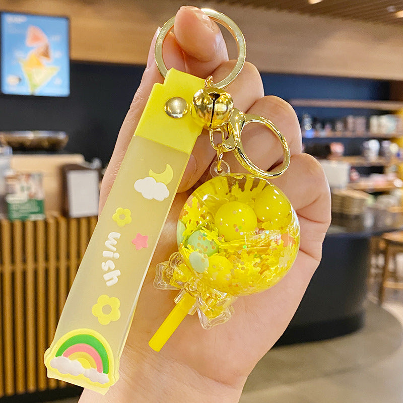 Wholesale Acrylic Quicksand Lollipop Keychain