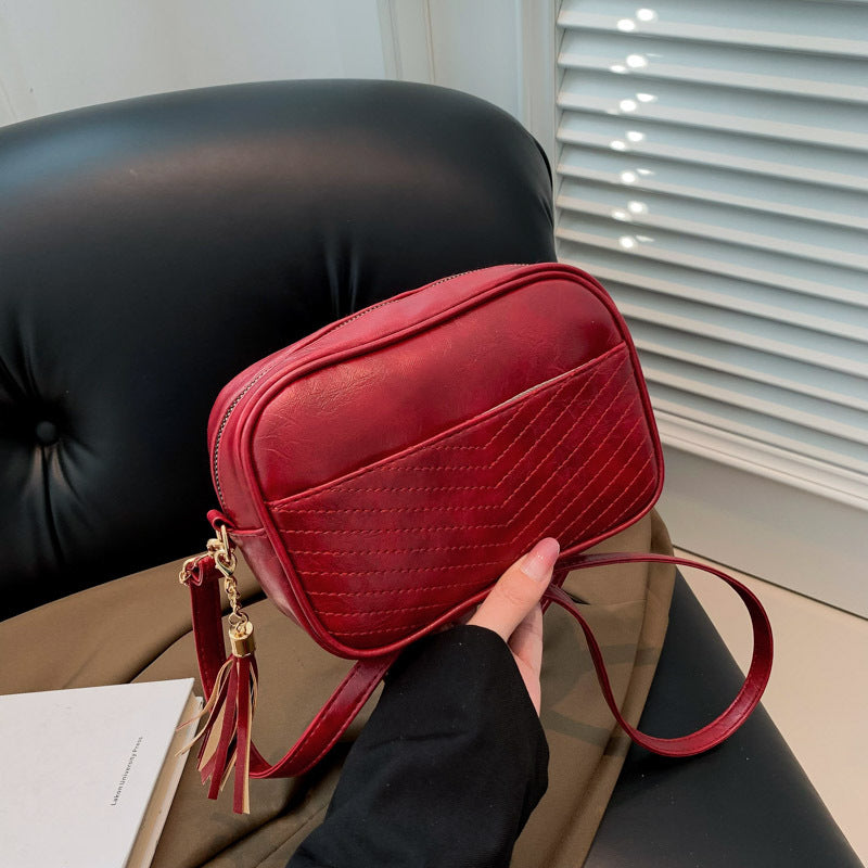 Wholesale PU Retro Wide Shoulder Strap Crossbody Bag Shoulder Bag