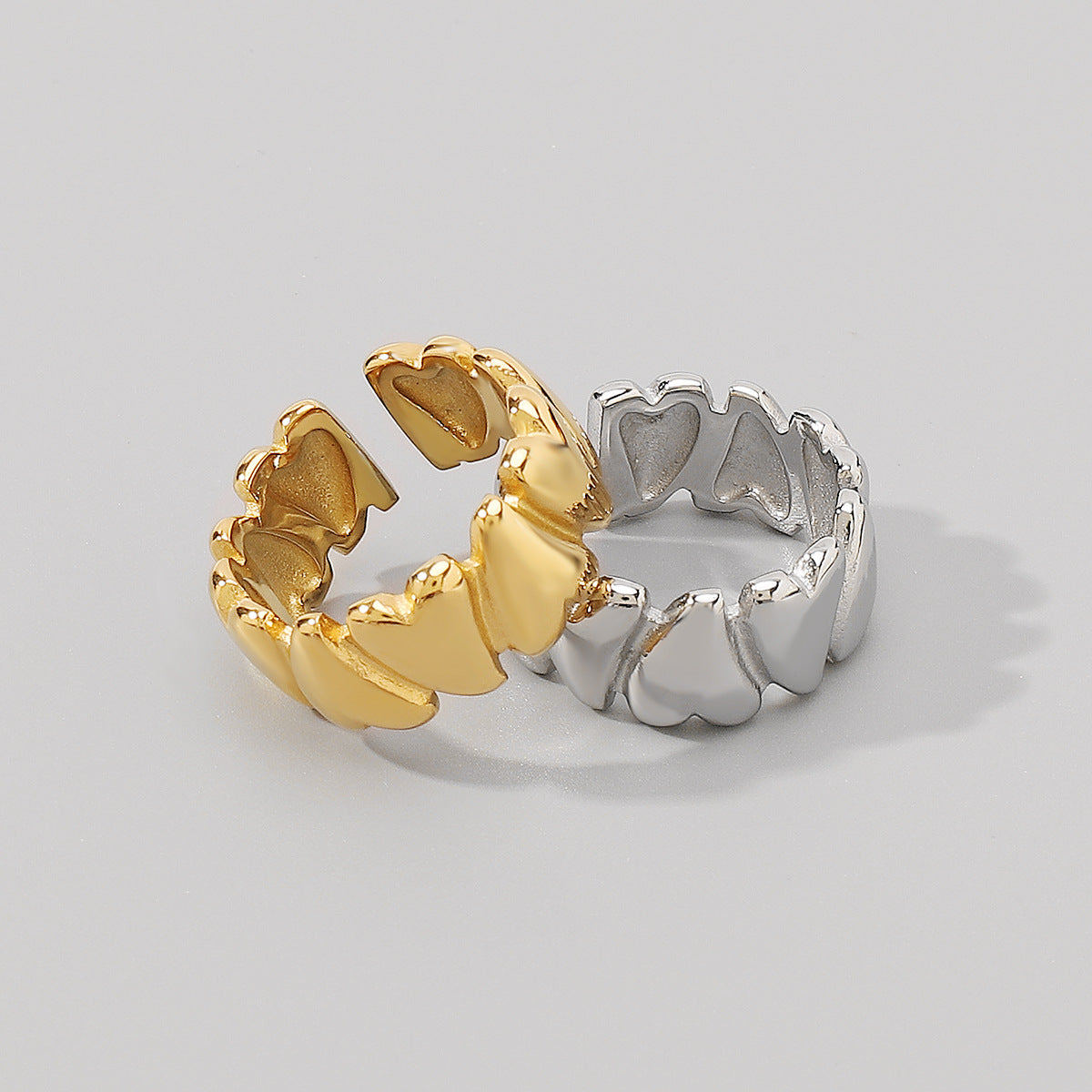 Wholesale Stainless steel irregular heart ring