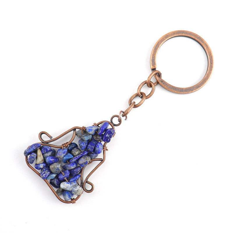 Wholesale Hand-wound Natural Crushed Stone Crystal Amethyst Keychain