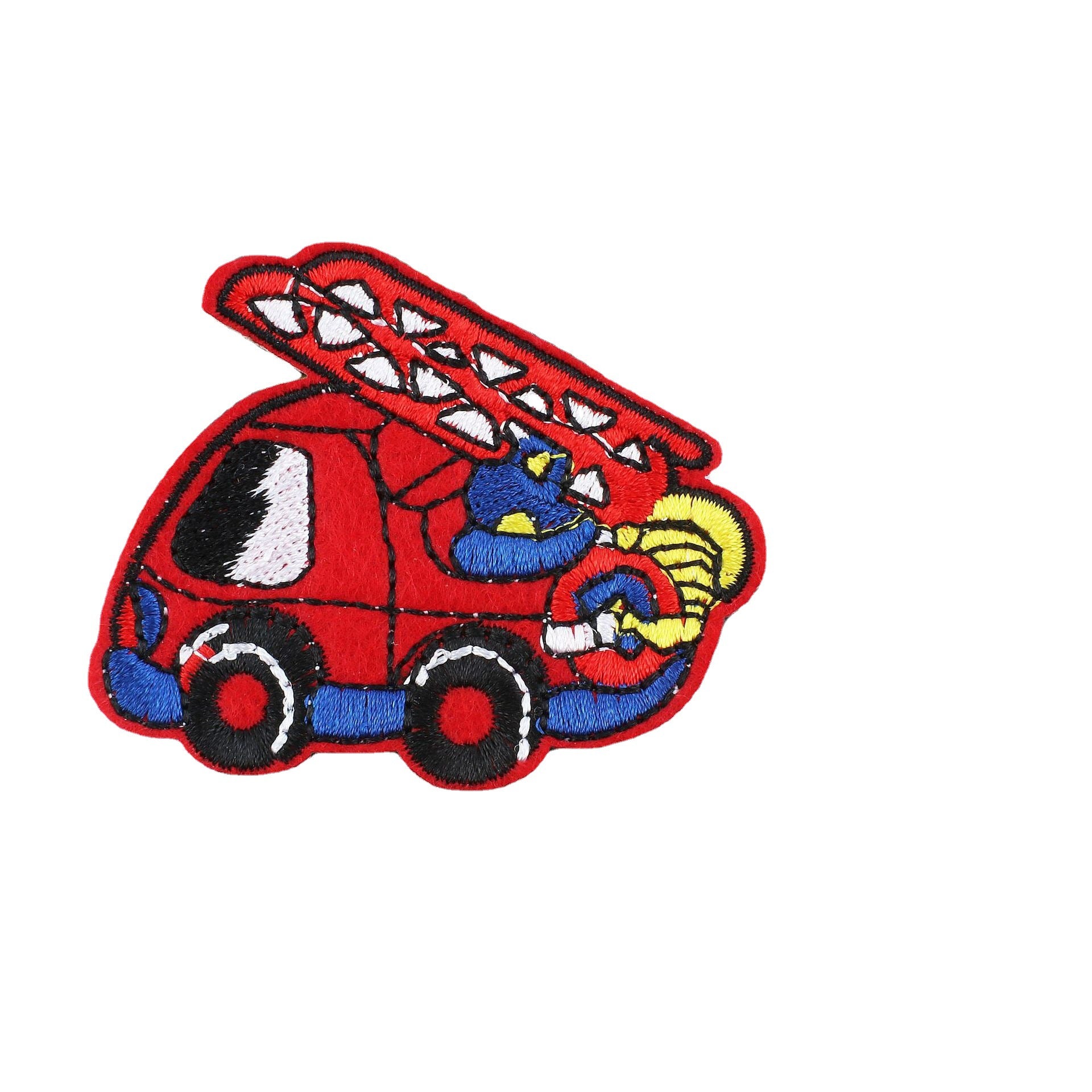 Wholesale Stylish Construction Vehicle Embroidery Patches Self Adhesive Polyester Cloth Applique For Clothing And DIY