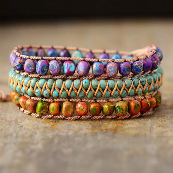 Wholesale Multi-Layer Braided Emperor Stone Bracelets